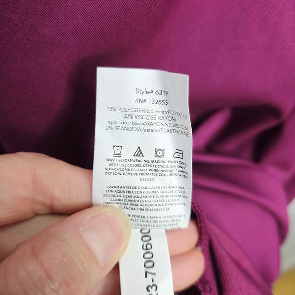 Wonder Wink Women's 4-Pocket V-Neck Short Sleeve Scrub Top #6319 Wine Color 5XL - Picture 13 of 15